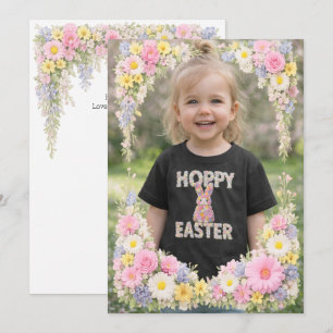 Spring Flower Happy Easter Personalised Photo Invitation