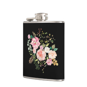 spring flower hip flask