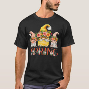 Spring Flower Love with Beautiful Funny Gnomes in  T-Shirt