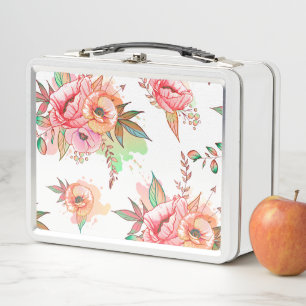spring Flower Metal Lunch Box