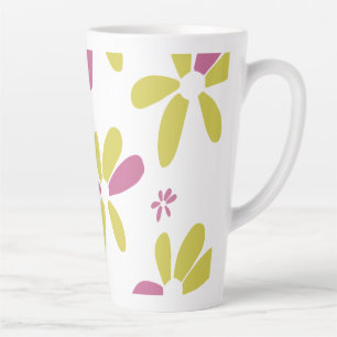 Spring Flower Multicolored Yellow Pink Latte Mug