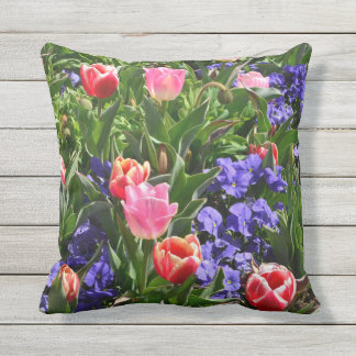 Spring flower outdoor throw pill outdoor cushion