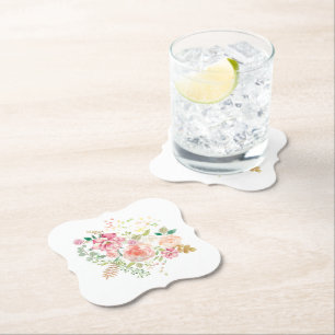 spring flower paper coaster
