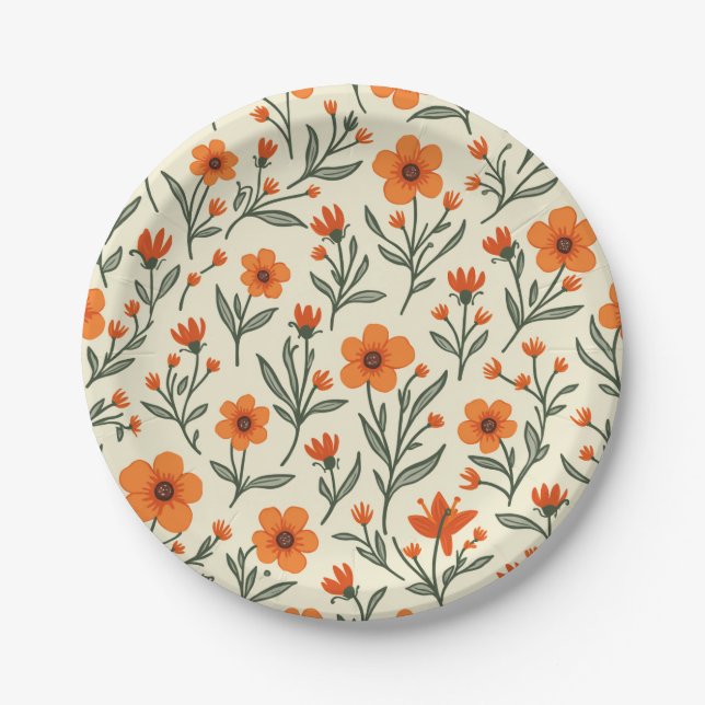 Spring Flower Paper Plate (Front)