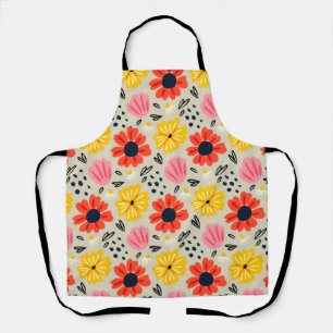 Spring Flower Pattern Apron