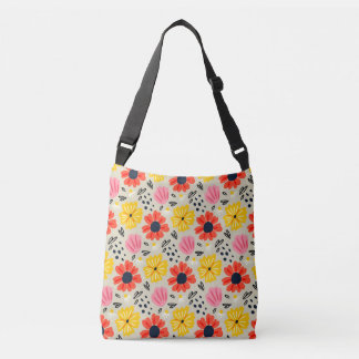 Spring Flower Pattern Crossbody Bag
