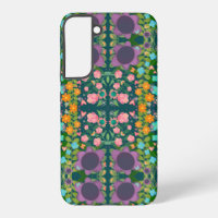 Spring Flower Pattern Green Purple