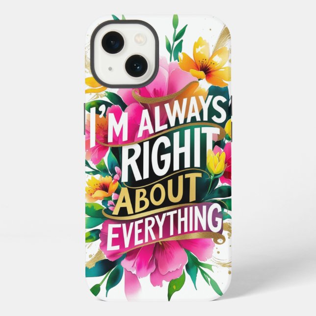 Spring Flower Sarcasm Quote iPhone Case (Back)