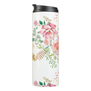 spring flower thermal tumbler