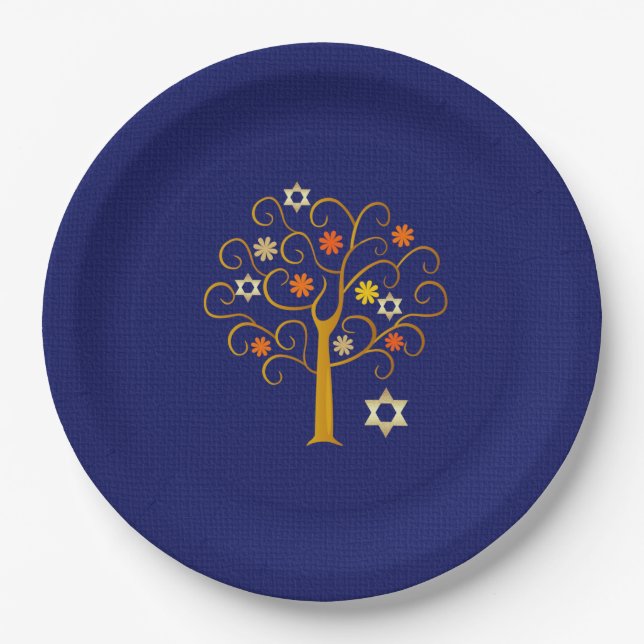 Spring Flowering Tree Passover Celebration Paper Plate (Front)