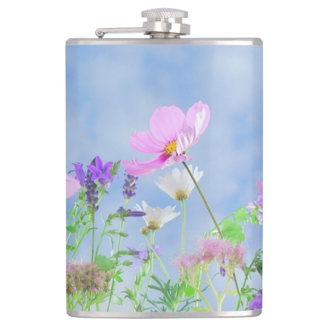 Spring Flowers 15 oz Design  Hip Flask (Front)