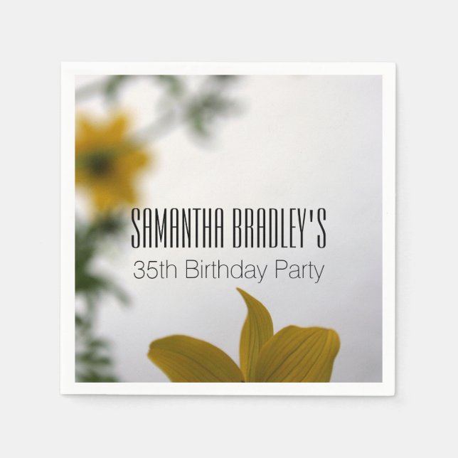 Spring Flowers 35th Birthday Party Paper Napkins (Front)