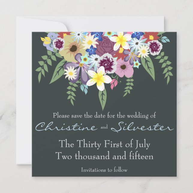 Spring Flowers, 5.25x5.25 save the date (Front)