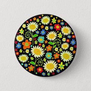 Spring Flowers 6 Cm Round Badge