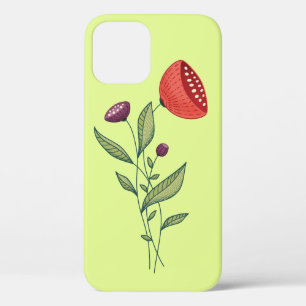 Spring Flowers Abstract Botanical Line Art iPhone 12 Pro Case