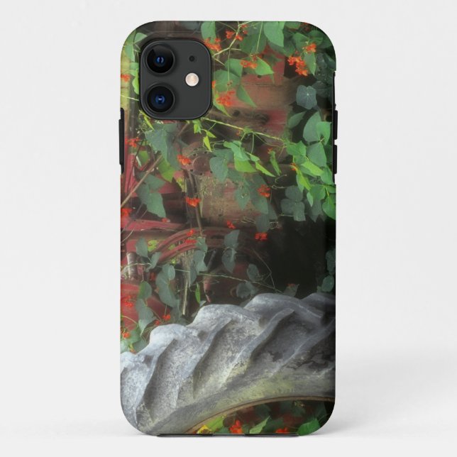 Spring flowers adorn an old tractor. Case-Mate iPhone case (Back)