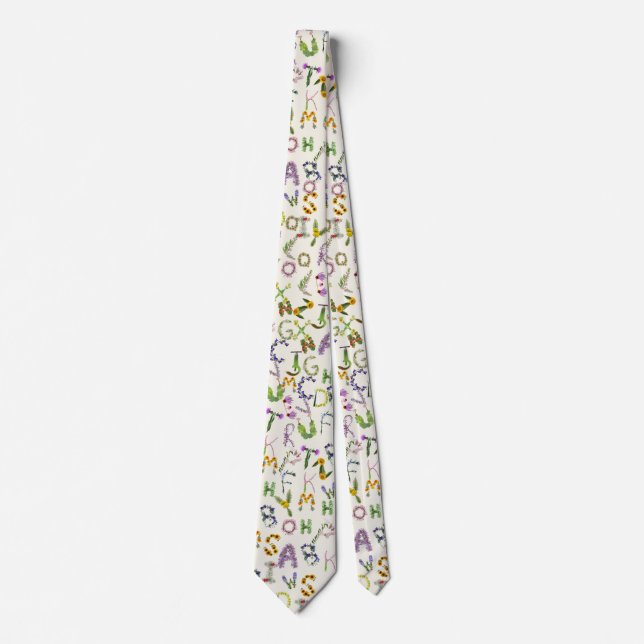 Spring Flowers - Alphabet Boho  Tie (Front)