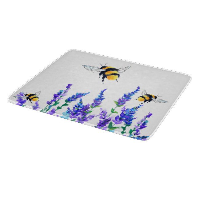Spring Flowers and Bees Cutting Board (Corner)