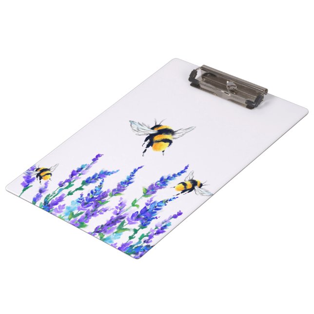 Spring Flowers and Bees Flying Clipboard (Angled)