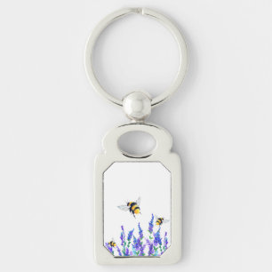 Spring Flowers and Bees Flying Keychain