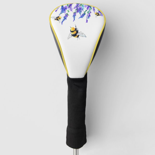 Spring Flowers and Bees Golf Head Cover (Front)