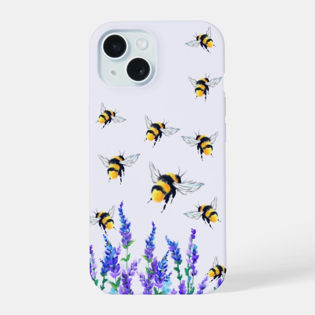 Spring Flowers and Bees iPhone Case (Back)