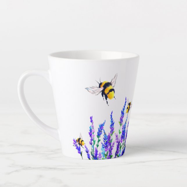Spring Flowers and Bees Latte Mug (Left)