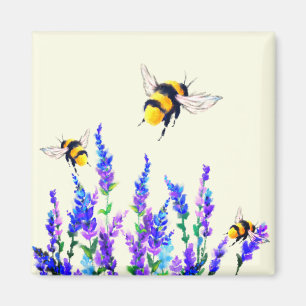 Spring Flowers and Bees Magnet Gift
