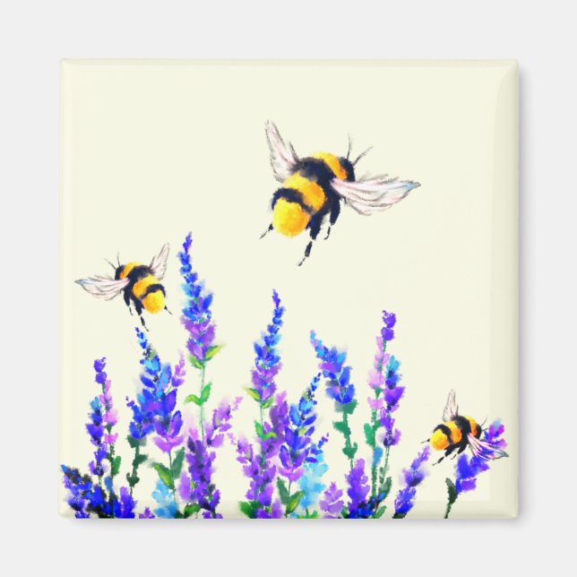 Spring Flowers and Bees Magnet Gift (Front)