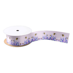 Spring Flowers and Bees Ribbon Satin Ribbon