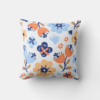 Spring Flowers and Branch pattern cotton Cushion