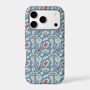 Spring Flowers and Ladybug Pattern