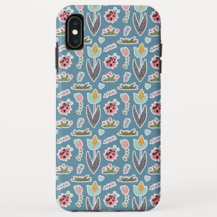 Spring Flowers and Ladybug Pattern iPhone XS Max Case