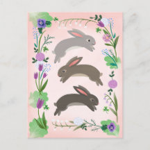 Spring Flowers and Leaping Rabbits |