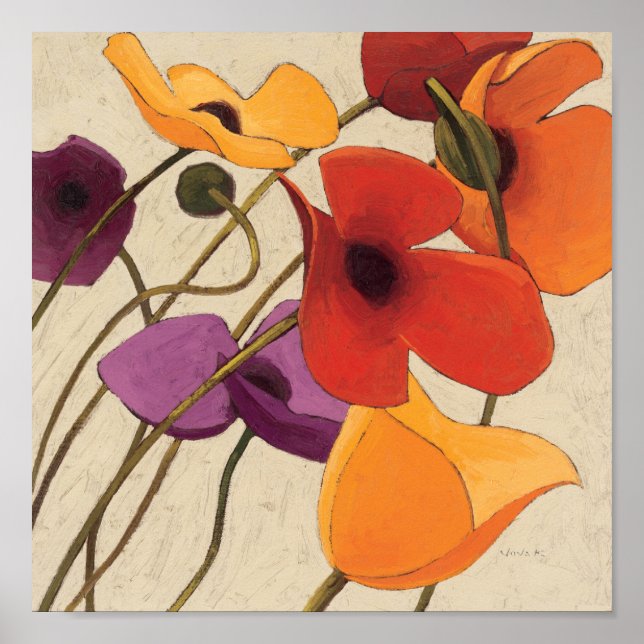 Spring Flowers and Stems Poster (Front)