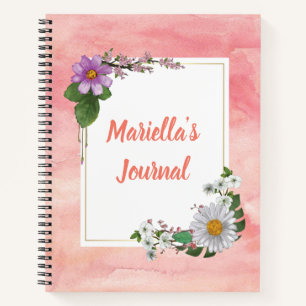 Spring Flowers and Watercolor Notebook