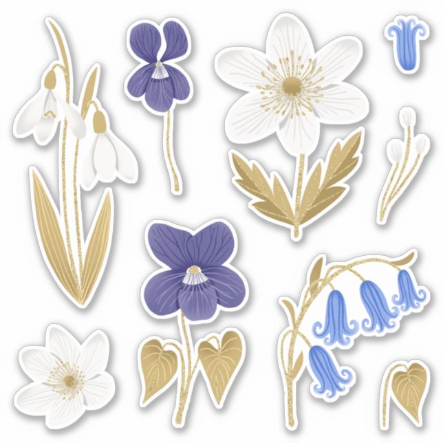 Spring Flowers Art Sticker Pack (Front)