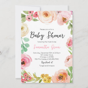 Spring Flowers Baby Shower Invitation
