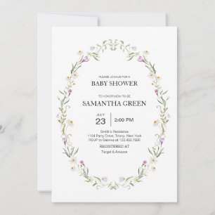 Spring Flowers Baby Shower Invitation