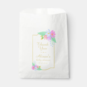 Spring Flowers Baby Shower Thank You Favour Bag