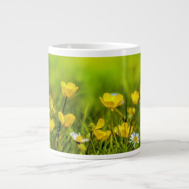 Spring Flowers Background Large Coffee Mug (Front)