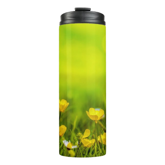 Spring Flowers Background Thermal Tumbler (Front)