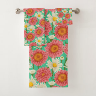 Spring Flowers Bathroom Towel Set