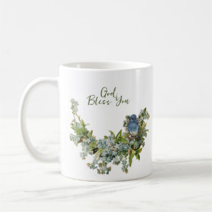 Spring Flowers Bird Religious God Bless You Coffee Mug