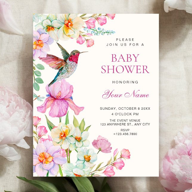 Spring flowers bloom baby shower invitation (Creator Uploaded)