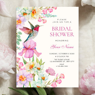 Spring flowers bloom bridal shower invitation