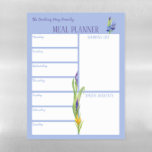 Spring Flowers - Blue Meal Planner & Shopping List Magnetic Dry Erase Sheet<br><div class="desc">This personalised family weekly meal planner has space for your daily menu, shopping list notes and special requests. The template is set up so that you have the option to customise the section headings or commence the week on a different day. The English country garden design features watercolor spring flowers...</div>