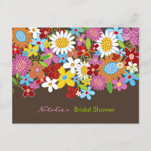 Spring Flowers Bridal Shower Invitation Postcard
