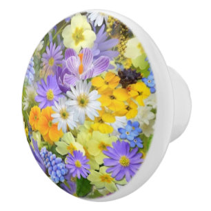 Spring Flowers Ceramic Knob