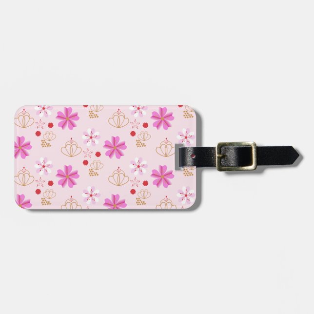 Spring Flowers Cherry Blossom Pink Blush Luggage Tag (Front Horizontal)